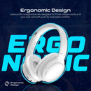 PROMATE High-Fidelity Stereo Deep Base Bluetooth Wireless Headphones. Up to 24 Hours Playing Time, Built-in 300mAh Battery, Flip & Fold Design, 10-15m Operating Distance, Wired or Wireless. White - Office Connect 2018