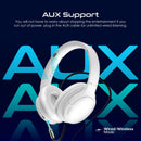 PROMATE High-Fidelity Stereo Deep Base Bluetooth Wireless Headphones. Up to 24 Hours Playing Time, Built-in 300mAh Battery, Flip & Fold Design, 10-15m Operating Distance, Wired or Wireless. White - Office Connect 2018