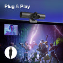VERTUX UHD 12MP Web Camera with Microphone and AutoFocus. 170 Degree Wide Angle FOV, Built-in Speaker, Privacy Cover, 3824x2160@30fps, Noise Cancelling Mic, Plug & Play. Compatible Mac/PC - Office Connect 2018
