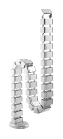 BRATECK Deluxe Cable Management Spine. Great for Height Adjustable Sit-Stand Desk or Stationary Desk Cable Management. Dims 1300x67x35mm Spine Consists of 30 Removable Pieces. Weighted Base. Silver Color - Office Connect 2018