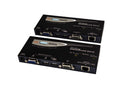 REXTRON Console Extender Allows VGA mouse & keyboard signals to be extended up to 150m using Cat6 UTP/STP Cable. USB console ports on units, supplied with 2-to-1 USB/ VGA 1.8m leads. Black Colour. - Office Connect 2018