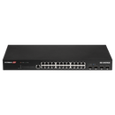 EDIMAX 28-Port Gigabit Web Smart Rack-mount Switch. 24 Gigabit Ethernet Ports and 4 10GbE SFP+ Uplink Ports. Supports 6KV Lightning Surge Protection. Rack-mount Kit Included. - Office Connect 2018
