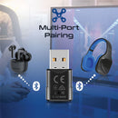 PROMATE USB-A Sleek Mini Bluetooth Audio Adapter with MultiPoint Pairing. Range up to 20m. Easy Plug & Play. Compatible with Win/Mac, Nintendo, PS4/PS5. Black Colour. - Office Connect 2018