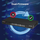 EDIMAX 28-Port Gigabit Web Smart Rack-mount Switch. 24 Gigabit Ethernet Ports and 4 10GbE SFP+ Uplink Ports. Supports 6KV Lightning Surge Protection. Rack-mount Kit Included. - Office Connect 2018