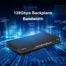 EDIMAX 28-Port Gigabit Web Smart Rack-mount Switch. 24 Gigabit Ethernet Ports and 4 10GbE SFP+ Uplink Ports. Supports 6KV Lightning Surge Protection. Rack-mount Kit Included. - Office Connect 2018