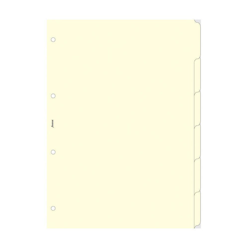 Filofax A4 Cream Blank Index 6 Tabs Refill - Office Connect 2018