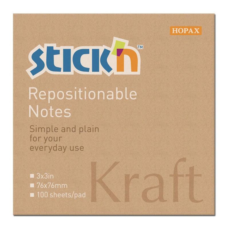 Stick'n Note 76x76mm 100 Sheet Kraft - Office Connect 2018