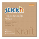 Stick'n Notes 76x76mm 100 Sheet Kraft