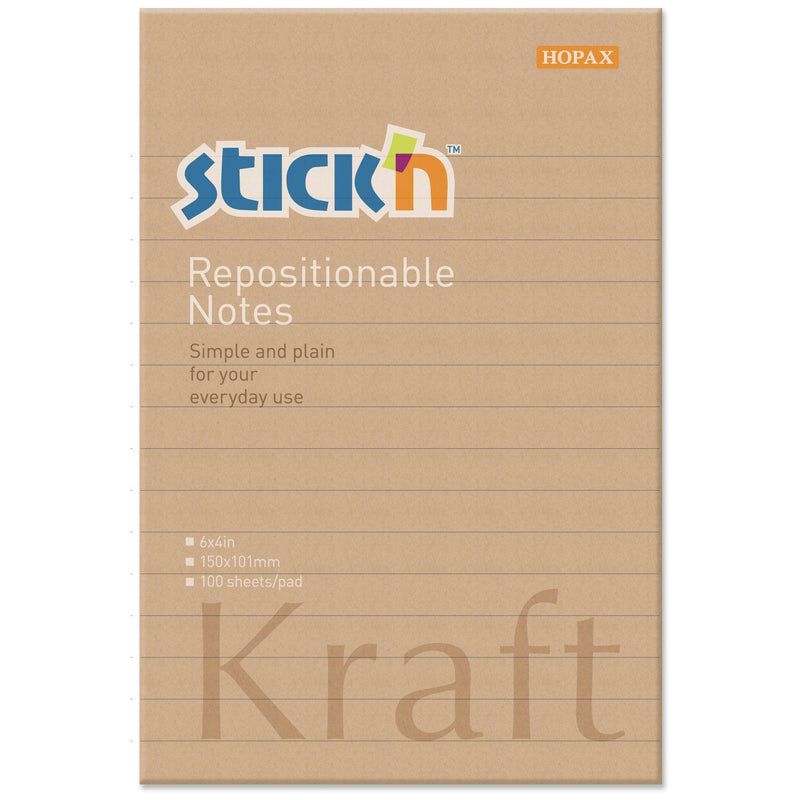 Stick'n Note 150x101mm 100 Sheet Kraft - Office Connect 2018