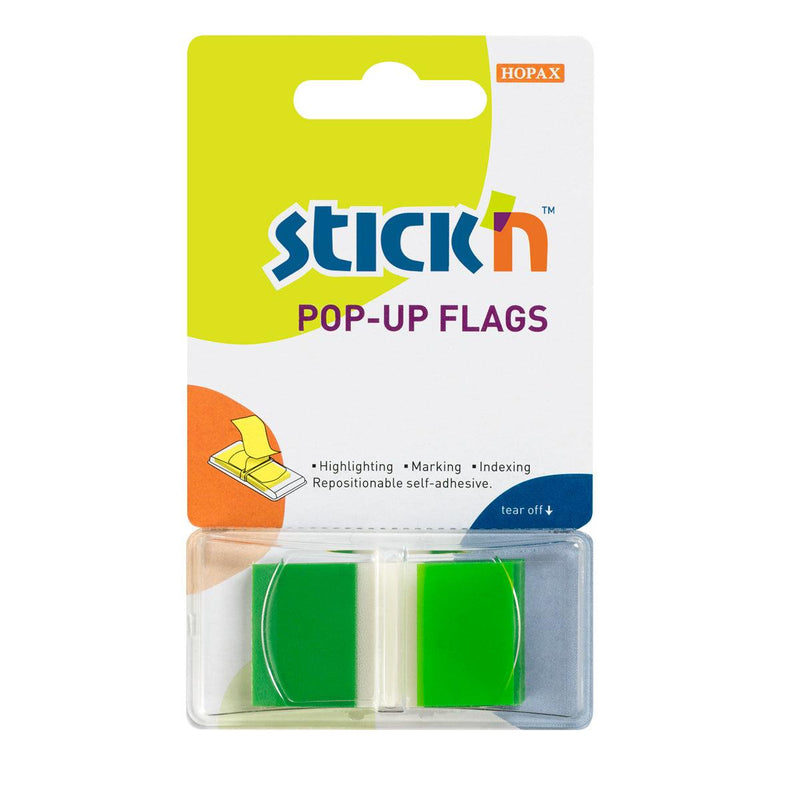 Stick'n Pop Up Flags 45x25mm 50 Sheets Green - Office Connect 2018