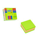 Stick'n Notes Cube 51x51mm 250 Sheets Neon & Pastel Mix Lime Front