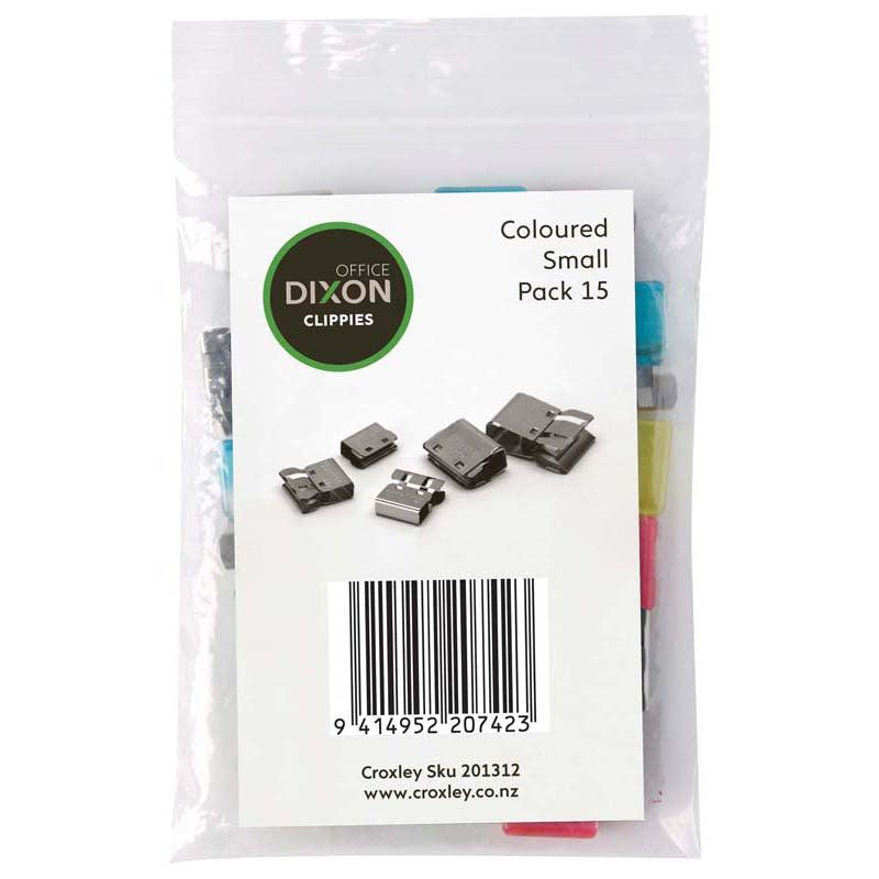 Dixon Paper Clips Clippie Coloured Small 15 Pack - Office Connect 2018