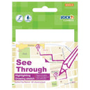 Stick'n Clearnotes Transparent 76x76mm 50 Sheets White
