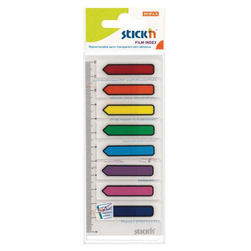 Stick'n Film Index Flags Arrow 45x12mm 120 Flags 8 Colours - Office Connect 2018