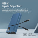PROMATE 20000mAh Power Bank with Smart LED Display & Super Slim Design. Includes 2x USB-A & 1x USB-C Ports. 2A (Shared) Charging. Auto Voltage Regulation. Charge 3x Devices. Blue Colour. - Office Connect 2018