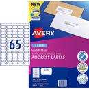 Avery Label L7651-100 White 38.1x21.2mm 65up 100 Sheets - Office Connect 2018