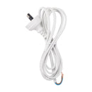 DYNAMIX 2M 2-Pin Plug to Bare End, 2 Core 0.75mm Cable, White Colour, SAA Approved - Office Connect 2018