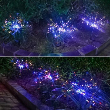 New Ground Plug Solar Fireworks Light LED Light String Copper Wire Outdoor Garden Decoration Star Lights Christmas Lights - Office Connect 2018