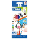 Milan Coloured Pencils Triangular Pack 12 Assorted Colours - Office Connect 2018