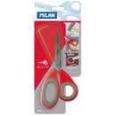 Milan Office Scissors Grey On Red 190mm 7.5 Inch - Office Connect 2018
