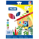 Milan Coloured Pencils Hexagonal Pack 18 Assorted Colours - Office Connect 2018