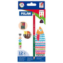 Milan Bicoloured Pencils Pack 12 Assorted Colours - Office Connect 2018