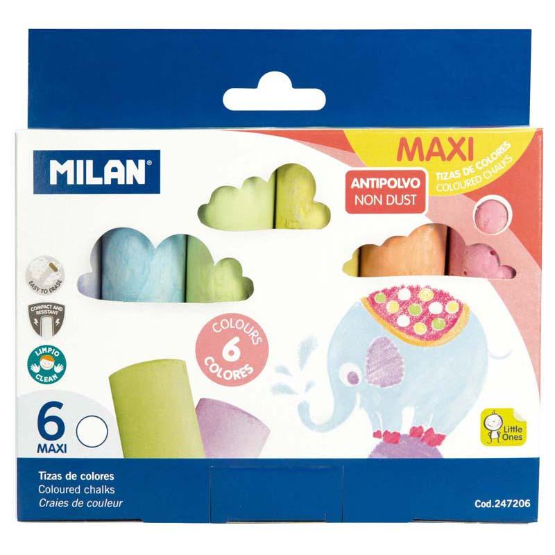 Milan Non Dust Maxi Chalk Pack 6 - Office Connect 2018