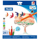 Milan Coloured Pencils Triangular Watercolour Pack 24 Assorted Colours - Office Connect 2018