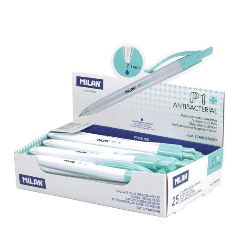 Milan P-1 Antibacterial Ballpoint Pens Blue Ink - Office Connect 2018