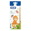 Milan Coloured Pencils Hexagonal Pack 12 Assorted Colours - Office Connect 2018