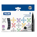 Milan Markers Brush Tip Metallic Pack 6 - Office Connect 2018