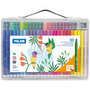 Milan Marker Conic Tip Fibre Pens Hard Case Assorted Pack 50
