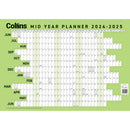 Collins Wall Planner Mid Year Laminated A2 2024/2025 - Office Connect 2018