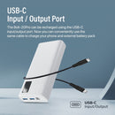 PROMATE 20000mAh Power Bank with Smart LED Display & Super Slim Design. Includes 2x USB-A & 1x USB-C Ports. 2A (Shared) Charging. Auto Voltage Regulation. Charge 3x Devices. White Colour. - Office Connect 2018