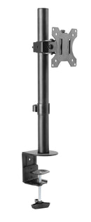 BRATECK 13"-32" Single Monitor Desk Mount. Max Load 8kgs. Rotate, TIlt & Swivel. Includes Clamp & Grommet Option. VESA 75x75 & 100X100. Colour Matt Black - Office Connect 2018