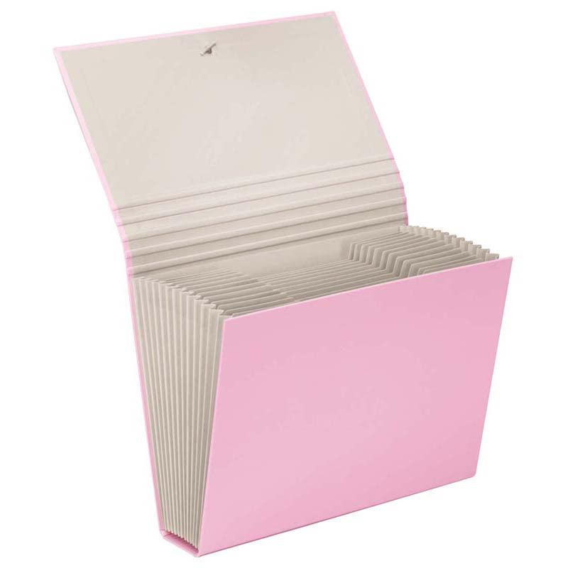 FM A4 File Expanding Pastel Piglet Pink 13 Pocket