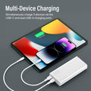 PROMATE 20000mAh Power Bank with Smart LED Display & Super Slim Design. Includes 2x USB-A & 1x USB-C Ports. 2A (Shared) Charging. Auto Voltage Regulation. Charge 3x Devices. White Colour. - Office Connect 2018