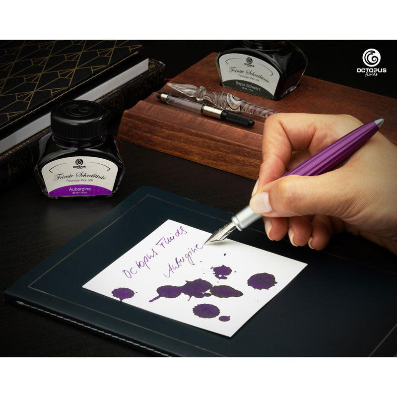 Octopus Fluids Fountain Pen Ink Aubergine 30ml - Office Connect 2018