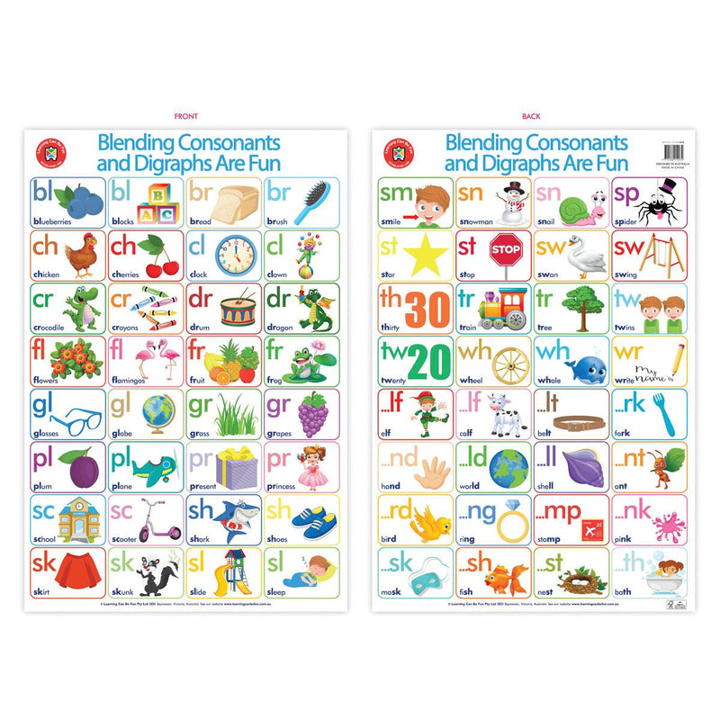 LCBF Wall Chart Blending Consonants and Digraphs Are Fun Poster - Office Connect 2018