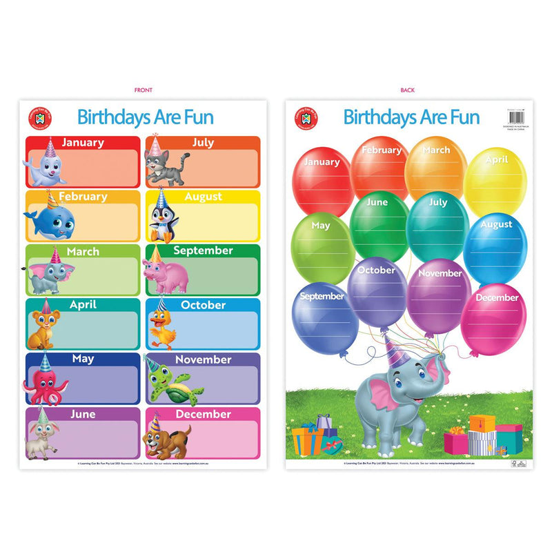 LCBF Wall Chart Birthdays Are Fun Poster - Office Connect 2018