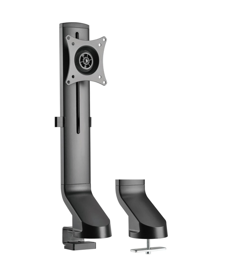 BRATECK 17-32'' Monitor desk mount. Sit/Stand workstation compatible. Max load 8Kgs. Supports VESA 75x75 & 100x100. Rotate, tilt and swivel. Colour: Black. - Office Connect 2018