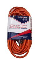 DYNAMIX 30M 240v Extra Heavy Duty Power Extension Lead (3 Core 1.5mm) Power-On LED in Clear Moulded Plastic 10A Plug Orange Colour - Office Connect 2018