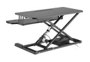 BRATECK Electric Scissor Lift Desktop Sit-Stand Workstation with Keyboard Tray Deck. Height Adjustable 156-480mm. Work Surface Size 800x400mm (LxW). weight cap. 20kgs. Black Colour. - Office Connect 2018