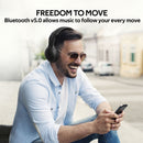 PROMATE Deep Base Bluetooth V5.0 Wireless Over-ear Headphones. Up to 5 Hours Playback, Built-in 200mAh Battery. 10m Operating Distance. Exceptional hi-res Driver Black Colour. - Office Connect 2018
