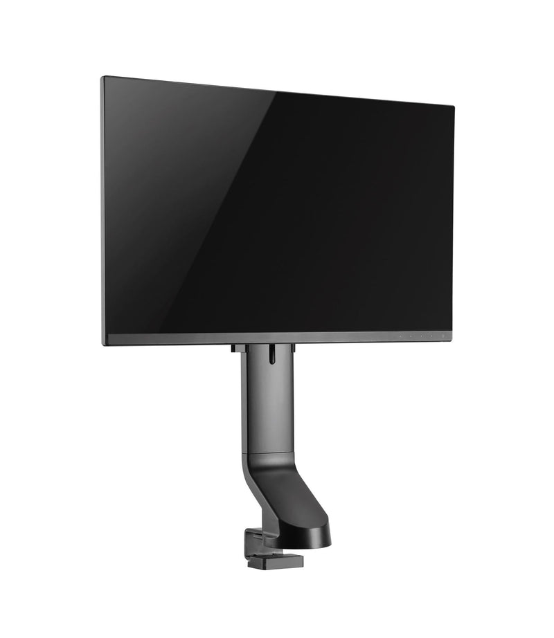 BRATECK 17-32'' Monitor desk mount. Sit/Stand workstation compatible. Max load 8Kgs. Supports VESA 75x75 & 100x100. Rotate, tilt and swivel. Colour: Black. - Office Connect 2018