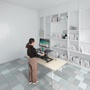 BRATECK Electric Scissor Lift Desktop Sit-Stand Workstation with Keyboard Tray Deck. Height Adjustable 156-480mm. Work Surface Size 800x400mm (LxW). weight cap. 20kgs. Black Colour. - Office Connect 2018