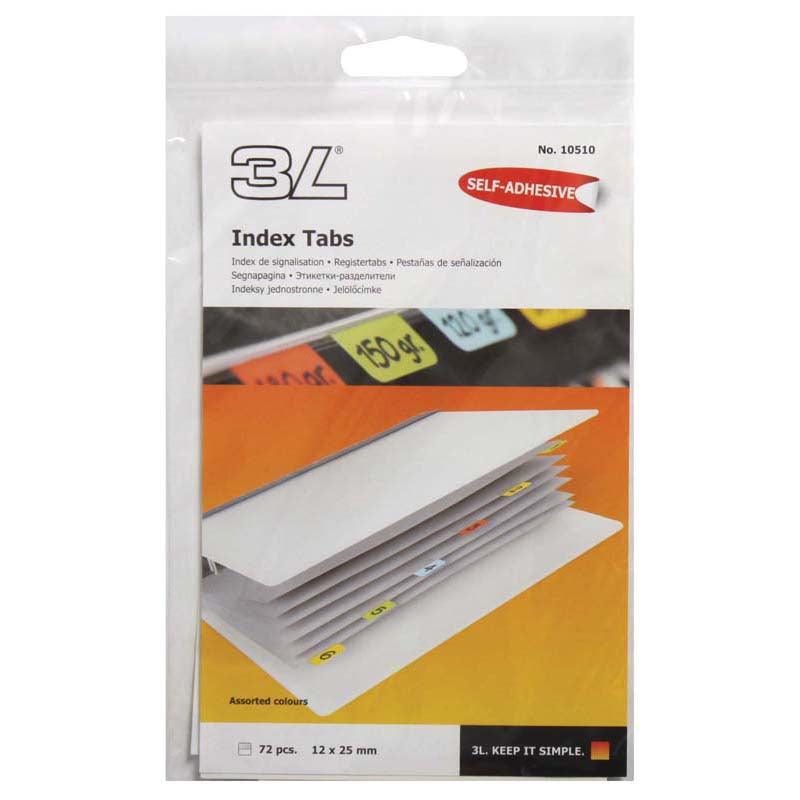 3L Index Tab 25mm Assorted 72 Pack - Office Connect 2018