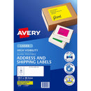 Avery Shipping Label L7163FY Flo Yellow Laser 99.1x38.1mm 14up 25 Sheets - Office Connect 2018