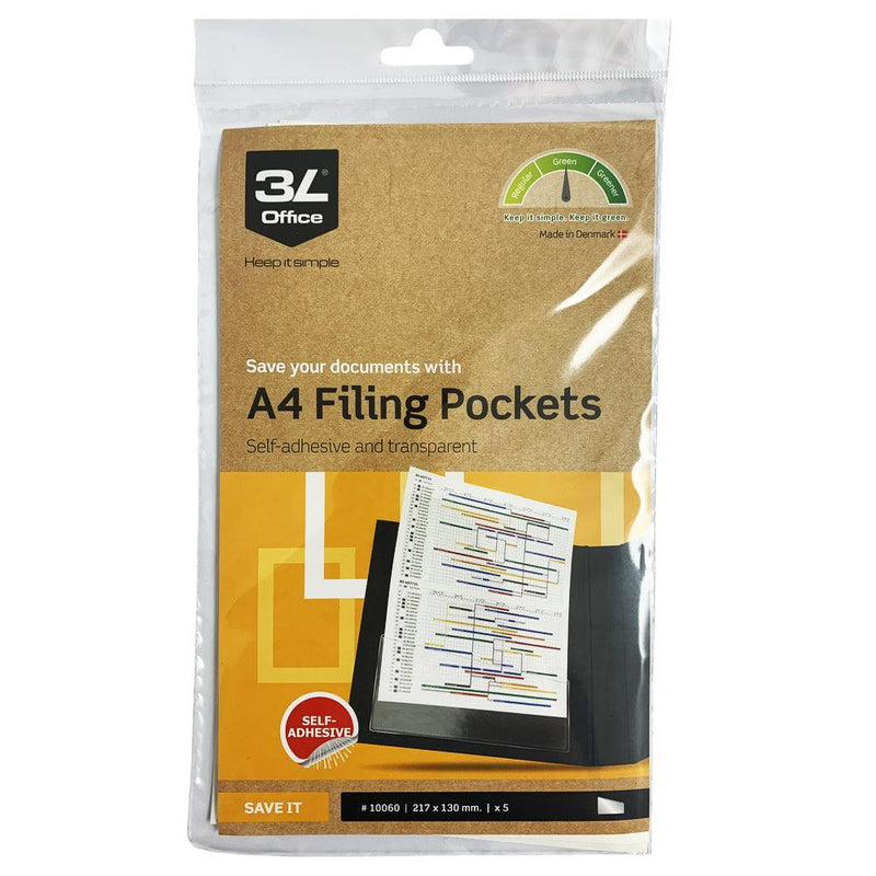 3L Filing Packets A4 217x130mm 5 Pack - Office Connect 2018