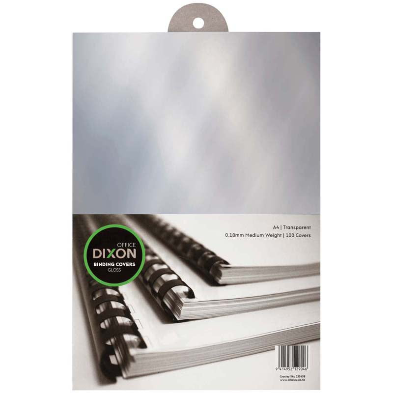 Dixon Binding Covers Clear 0.18 100 Pack 180 Micron
